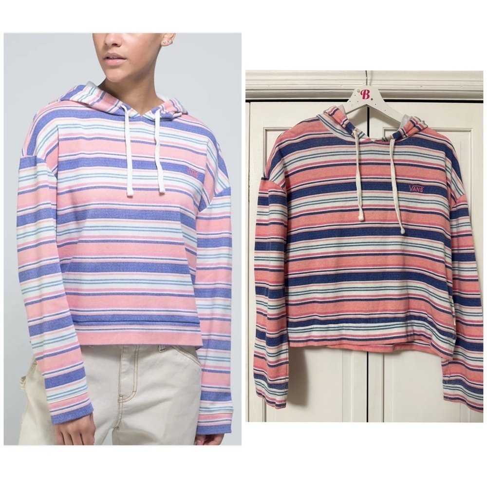 Vans Wazzy Stripe Pullover Hoodie Multicolor Skater Grunge Small